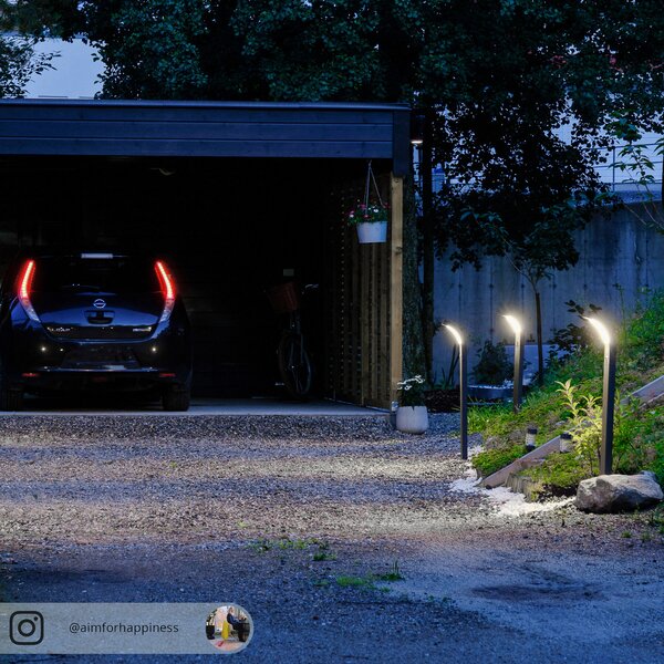 Arcchio Advik bornă luminoasă LED, 100 cm, antracit, senzor, IP54, Negru, Aluminiu, Modern