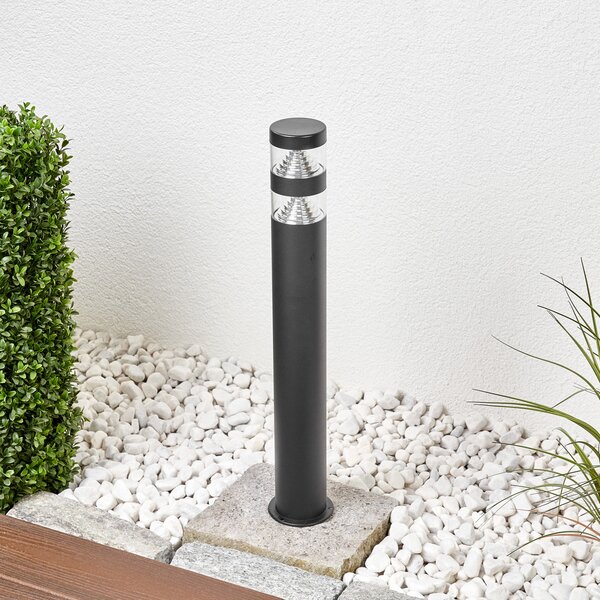 Lindby Bornă luminoasă LED Lanea, 60 cm, negru, oțel inoxidabil, IP44, Negru, Oțel inoxidabil, Modern