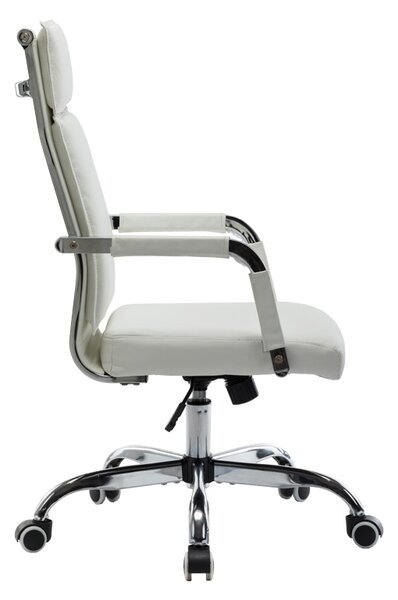 Scaun de birou directorial, Mavel, Alb, 55x62x110 cm