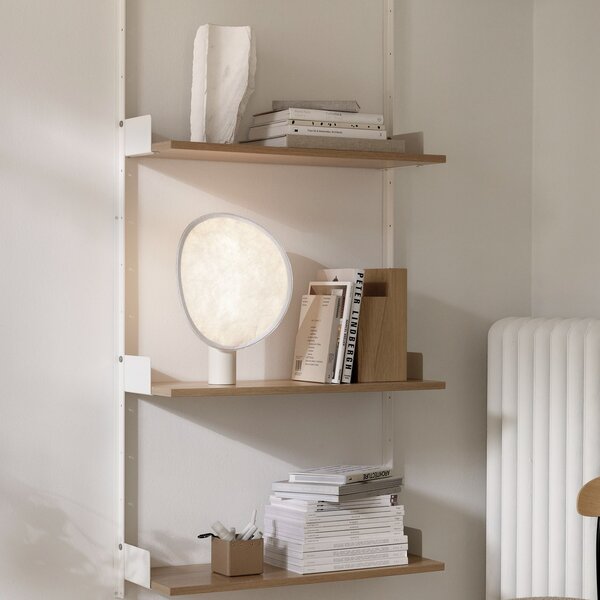 New Works Lampa de birou cu baterie LED Tense, albă, 43 cm, reglabil, Alb, Camera de zi / sufragerie, Aluminiu, Design