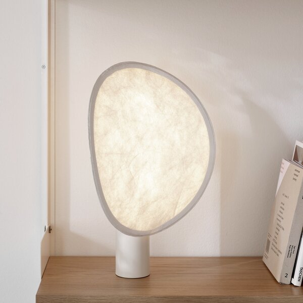 New Works Lampa de birou cu baterie LED Tense, albă, 43 cm, reglabil, Alb, Camera de zi / sufragerie, Aluminiu, Design