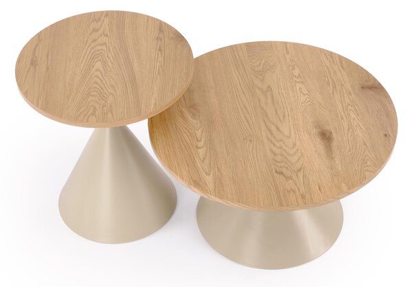 Set 2 masute de cafea Pilarka (natural Stejar + cașmir). 1156198