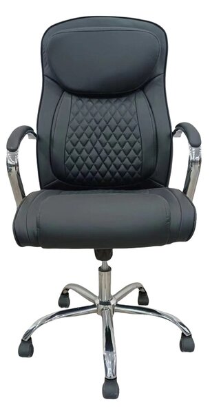 Scaun de birou directorial, Quilted, Negru, 62x70x116 cm