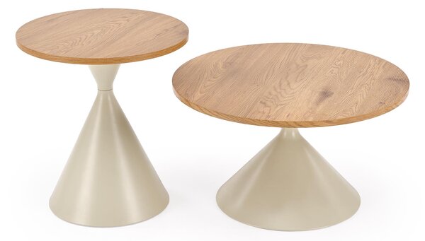 Set 2 masute de cafea Pilarka (natural Stejar + cașmir). 1156198