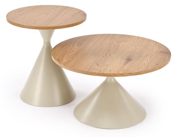 Set 2 masute de cafea Pilarka (natural Stejar + cașmir). 1156198