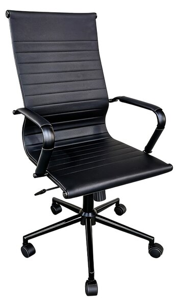 Scaun de birou directorial, Valter, Negru, 55.5x58x118 cm