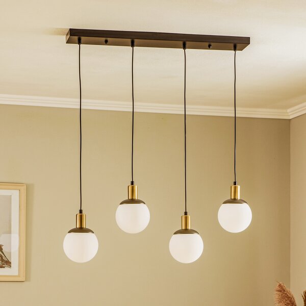 Avonni Lampă suspendată AV-1838-4Y-BSY cu 4 becuri, reglabil, Negru, Camera de zi / sufragerie, Metal