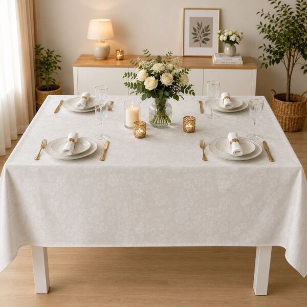 Fata de masa teflonata 120x160 cm, Crem floral F17