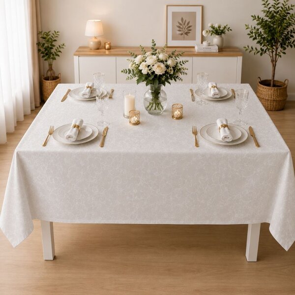 Fata de masa teflonata 120x160 cm, Crem floral F15