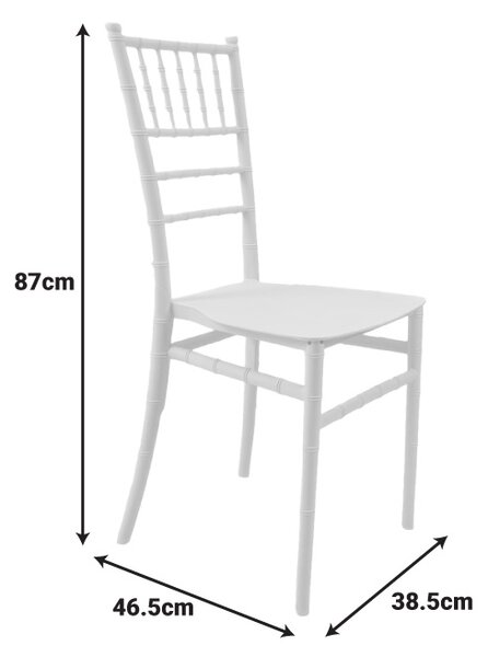 Scaun evenimente, Tiffany I, Alb, 38.5x46.5x87 cm