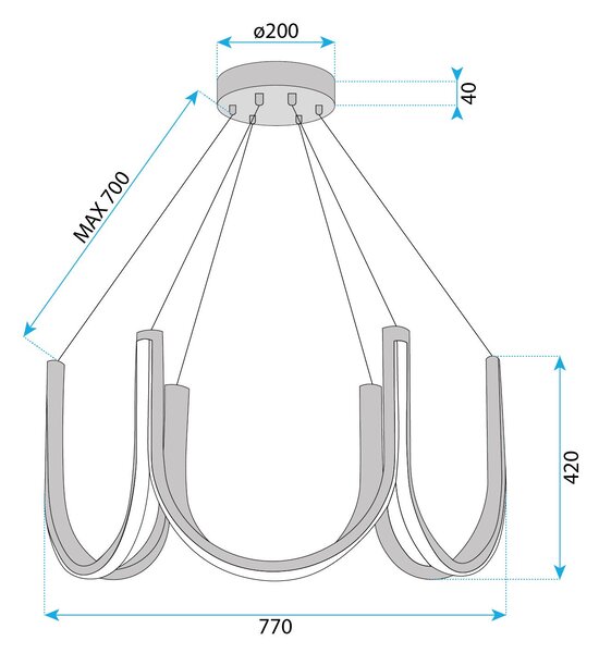 Lampă suspendată LED APP1749-CP Gold