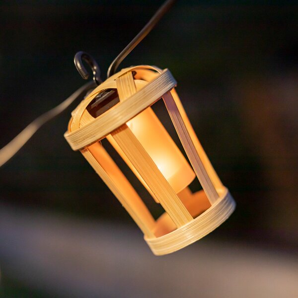 Newgarden Hiama ghirlandă luminoasă LED 10 becuri, Lemn, Bamboo