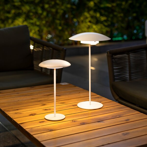 Newgarden Sardinia LED lampă reîncărcabilă IP44 alb 30 cm, reglabil, Alb, Metal, Modern