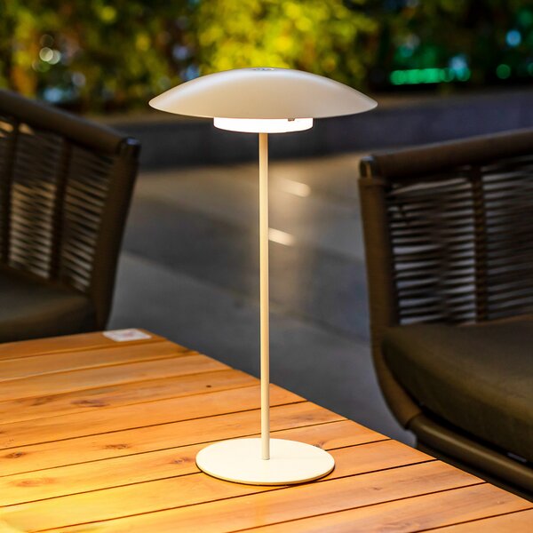 Newgarden Sardinia LED lampă reîncărcabilă IP44 alb 30 cm, reglabil, Alb, Metal, Modern