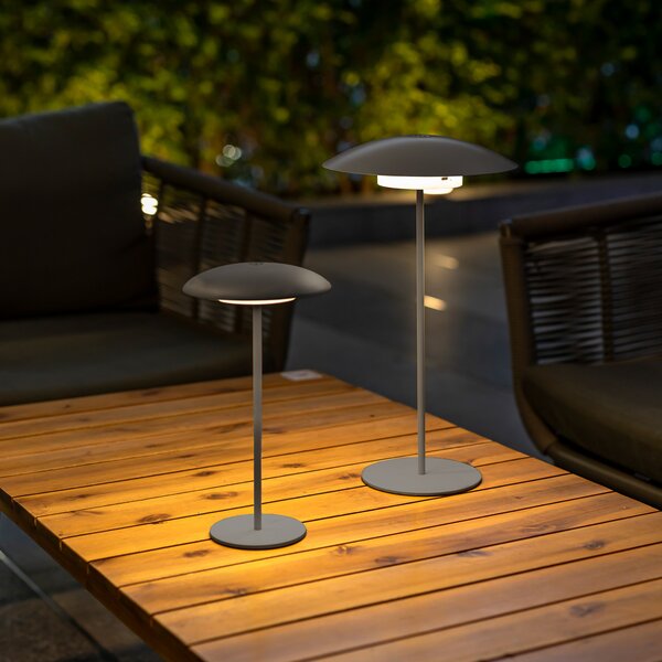 Newgarden Sardinia LED lampă reîncărcabilă IP44 antracit 30, reglabil, Negru, Metal, Modern