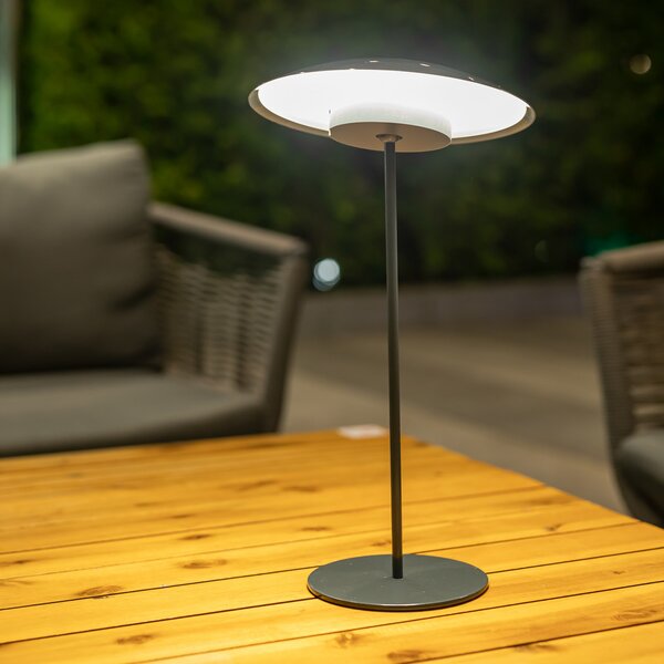 Newgarden Sardinia LED lampă reîncărcabilă IP44 antracit 40, reglabil, Negru, Metal, Modern