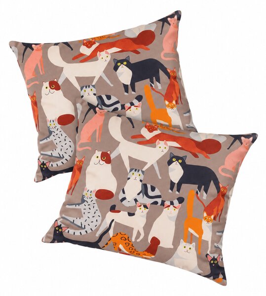 Set 2 bucati fete de perna CATMOSPHERE 45x45 cm