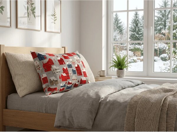 Set 2 bucati fete de perna WINTER COTTAGE 50x70 cm