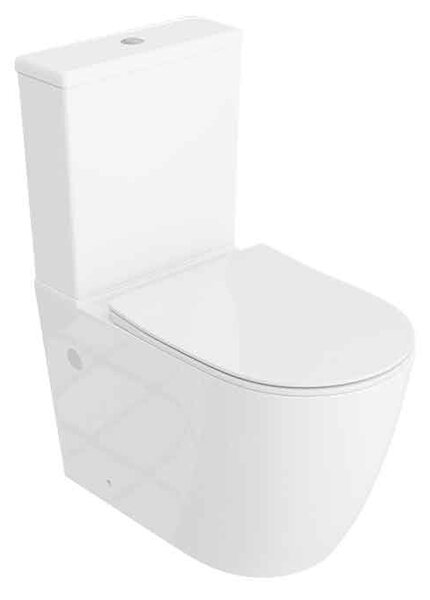 Set vas WC monobloc, Spectrum, Robin 2.0, Turbo Flush, cu capac și rezervor, alb