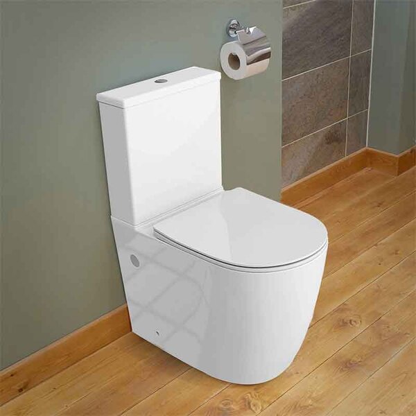 Set vas WC monobloc, Spectrum, Robin 2.0, Turbo Flush, cu capac și rezervor, alb
