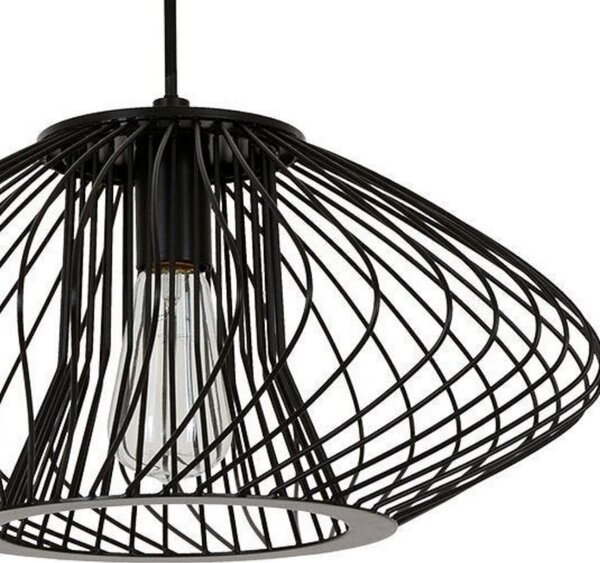 Beacon Lighting Lampă suspendată Pheonix Squat, negru, metal, Ø 45 cm, reglabil, Negru, Camera de zi / sufragerie, Metal, Modern