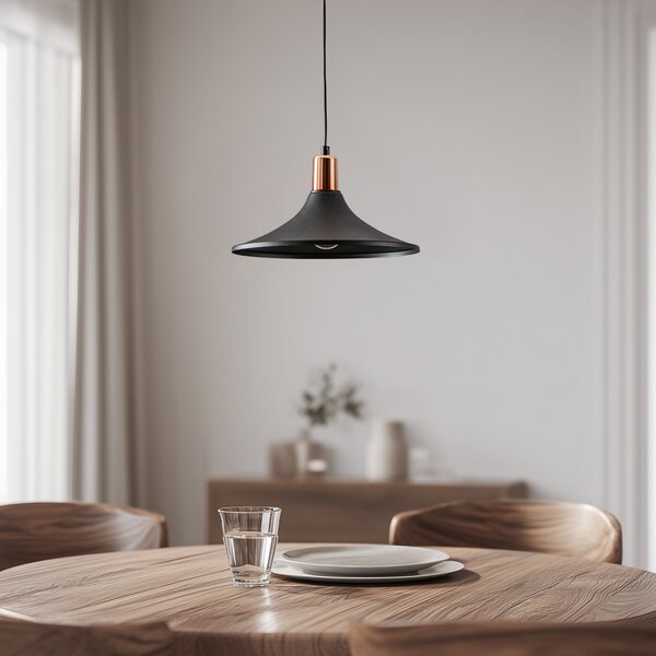 Avonni Lampă suspendată AV-4106-M28-BSY, negru, reglabil, Negru, Camera de zi / sufragerie, Metal