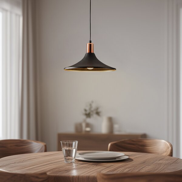 Avonni Lampă suspendată AV-4106-M28-BSY, negru, reglabil, Negru, Camera de zi / sufragerie, Metal