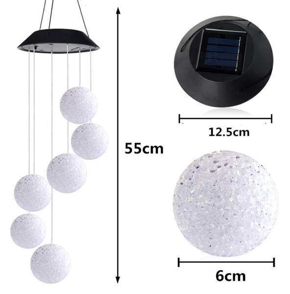 Decoratiune solara de gradina, 6 globuri LED
