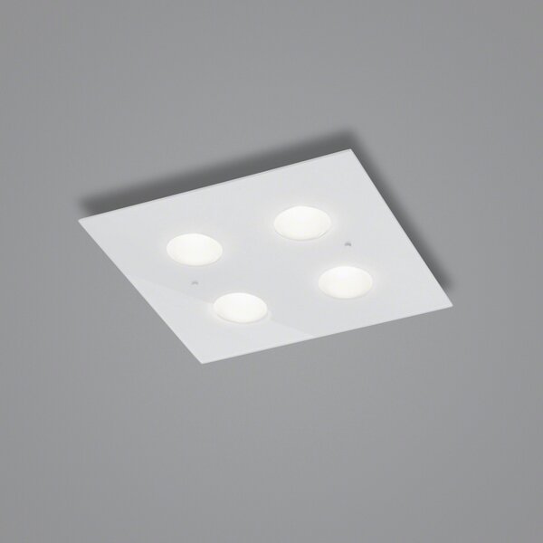 Helestra Nomi plafonieră LED 38x38 cm dim alb, reglabil, Alb, Camera de zi / sufragerie, Metal, Modern, Plafon cu flacără multiplă