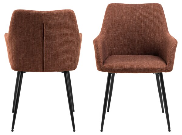 MAZZONI EXPORT VERA Teracotă (material Basel 44) - SCAUN MODERN ADÂNC TAPIȚAT PENTRU SALON/LIVING LOFT