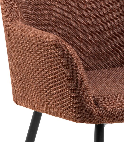 MAZZONI EXPORT VERA Teracotă (material Basel 44) - SCAUN MODERN ADÂNC TAPIȚAT PENTRU SALON/LIVING LOFT