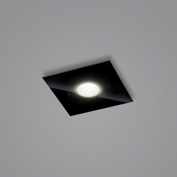 Helestra Nomi plafonieră LED 23x23cm dim negru, reglabil, Negru, Camera de zi / sufragerie, Metal, Modern