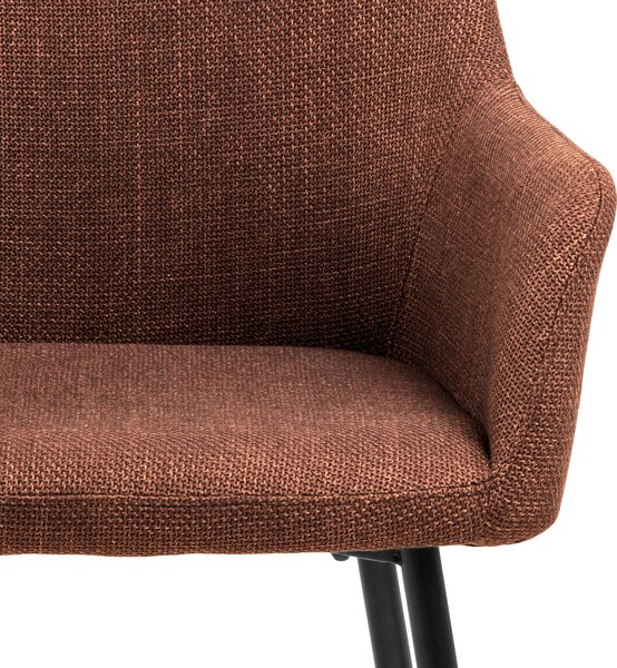 MAZZONI EXPORT VERA Teracotă (material Basel 44) - SCAUN MODERN ADÂNC TAPIȚAT PENTRU SALON/LIVING LOFT