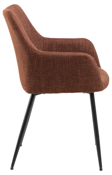 MAZZONI EXPORT VERA Teracotă (material Basel 44) - SCAUN MODERN ADÂNC TAPIȚAT PENTRU SALON/LIVING LOFT