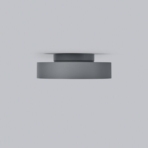 Helestra Say plafonieră LED exterior grafit Ø23cm, Gri, Aluminiu, Modern