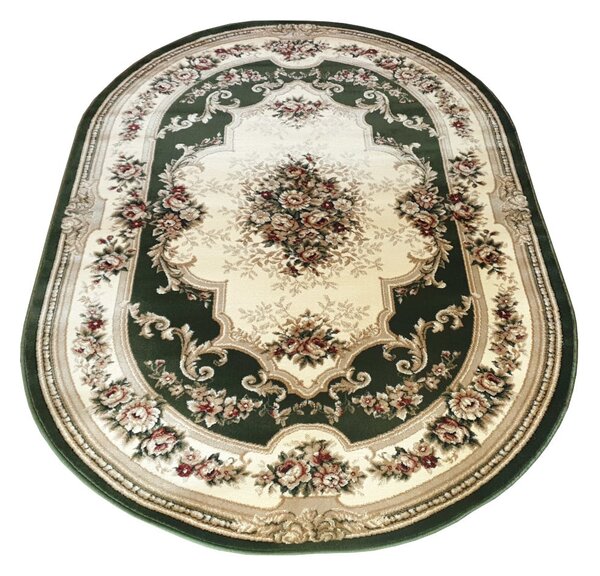 Covor Oval, Lotos 574 310, Verde, 1800 gr mp Verde, Oval, 50x80
