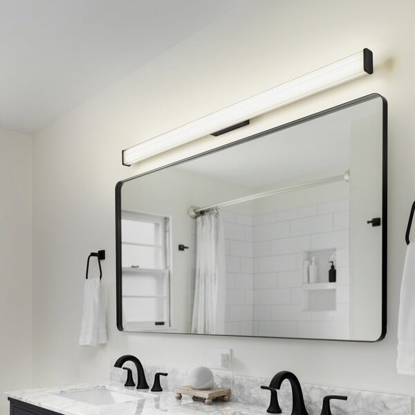 Helestra LED de baie Alla IP44 120cm negru, Negru, Baie, Plastic, Modern