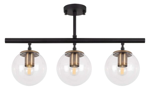 Lustra ATMACA 10275, negru/transparent, metal/sticla, 60x15x40 cm