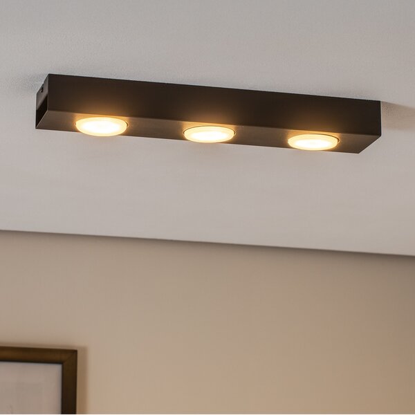 Luminex Downlight Ian în negru, cu 3 becuri, reglabil, Negru, Camera de zi / sufragerie, Metal, Modern