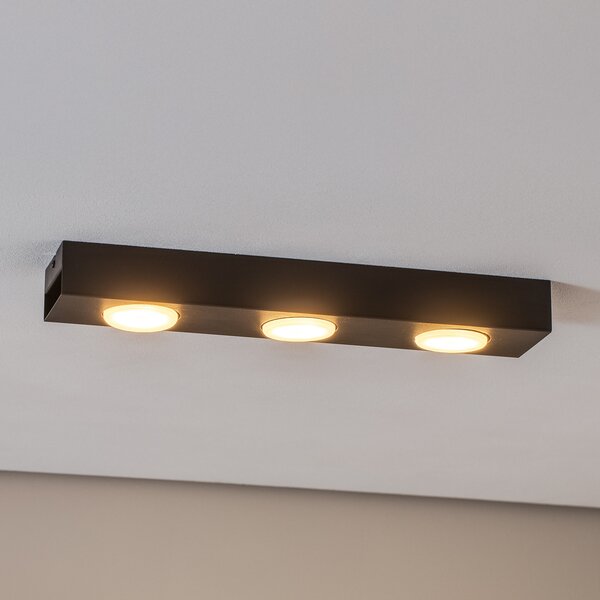 Luminex Downlight Ian în negru, cu 3 becuri, reglabil, Negru, Camera de zi / sufragerie, Metal, Modern