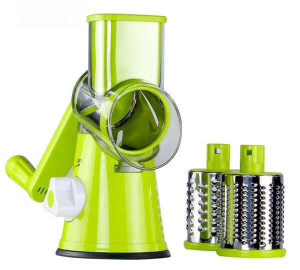 Razatoare manuala pentru legume Tabletop Drum Grater, 3 lame interschimbabile