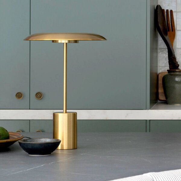Beacon Lighting Lampă de masă cu LED Smith din metal culoare bronz Port USB, reglabil, Bronz / Alamă Veche, Camera de zi / sufragerie, Metal, Modern, Birou de masă