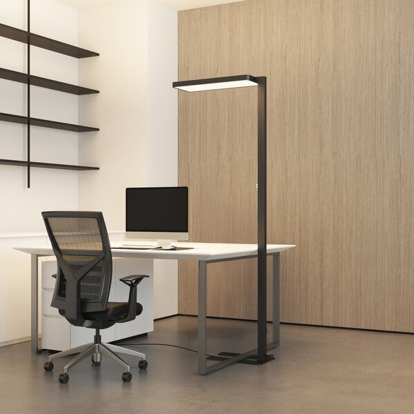 Arcchio Lampadar LED Timon, 54W, negru, înălțime 195 cm, reglabil, Negru, Studiu / Birou, Aluminiu, Modern, Umbrelă în picioare