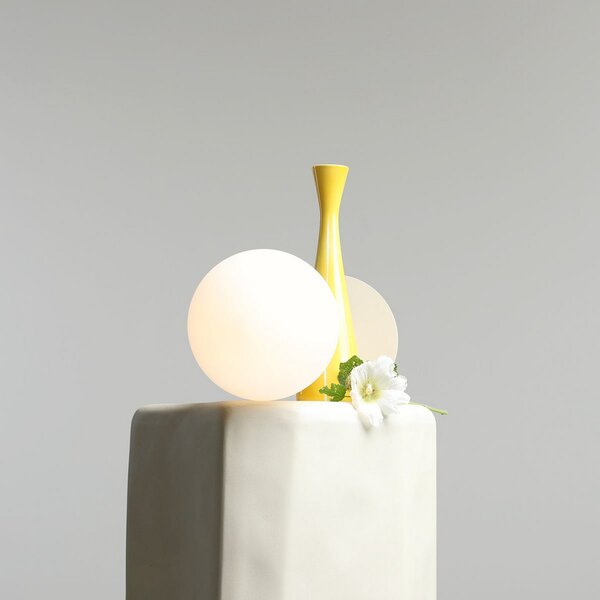 ALDEX Lampa de masă Joel, opal/crem, 1 bec, Bej, Camera de zi / sufragerie, Sticlă, Modern, glob