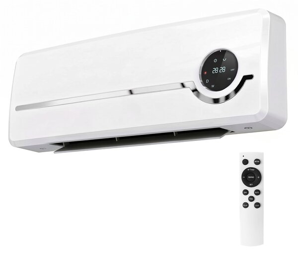 HOMCOM Încălzitor Electric 2000W de Perete cu 3 Moduri, Timer, Telecomandă și Blocare Copii | Aosom Romania