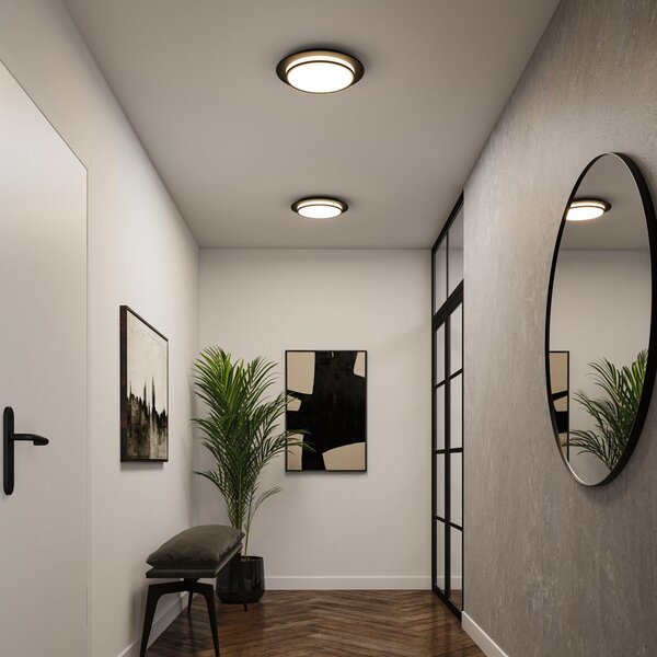 Paulmann Egron plafonieră LED dim 3 trepte negru, reglabil, Negru, Camera de zi / sufragerie, Metal, Modern