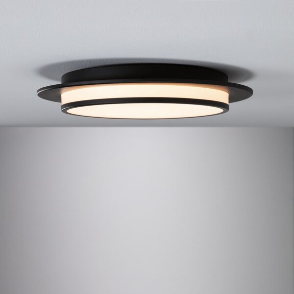 Paulmann Egron plafonieră LED dim 3 trepte negru, reglabil, Negru, Camera de zi / sufragerie, Metal, Modern
