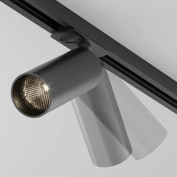 Maytoni Focus LED spotlight, sistem Unity, Triac, 930, negru, reglabil, Negru, Studiu / Birou, Aluminiu, Modern, Sistem de șine