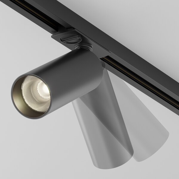 Maytoni Focus LED spotlight, sistem Unity, Triac, 930, negru, reglabil, Negru, Studiu / Birou, Aluminiu, Modern, Sistem de șine