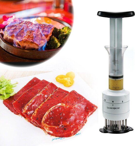 Fragezitor de carne cu injector pentru sos, 2 trepte de injectare